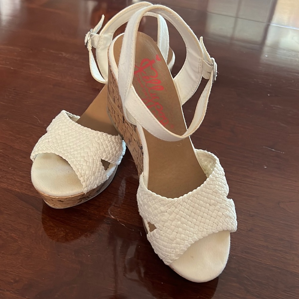 Jelly pop white wedge shoes..::size 8